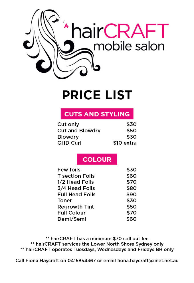 Haircraft Mobile Hairdressing Lane Cove No Need To Leave Home To